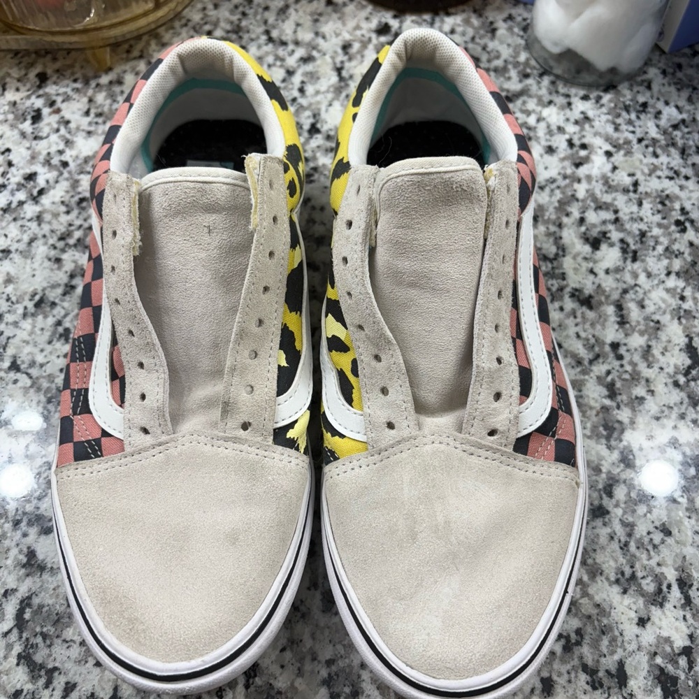 Vans Pink and Yellow Sneakers Vibrant Style